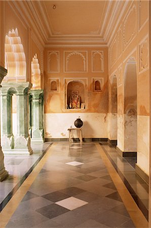 simsearch:841-02900640,k - Chanwar Palki Walon-Ki Haveli (mansion), 400 years old, restored to its original state, Anokhi Museum, Amber, near Jaipur, Rajasthan state, India, Asia Fotografie stock - Rights-Managed, Codice: 841-02900734