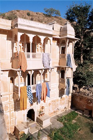 Chanwar Palki Walon-Ki Haveli (mansion), 400 years old, restored to its original state, Anokhi Museum, Amber, near Jaipur, Rajasthan state, India, Asia Stock Photo - Rights-Managed, Code: 841-02900738