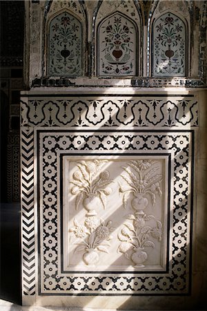 Interior decorative detail, Amber Fort, one of the great Rajput forts, Amber, near Jaipur, Rajasthan, India, Asia Stock Photo - Rights-Managed, Code: 841-02900772