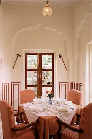 simsearch:841-02900826,k - Dining hall, Samode Palace Hotel, Samode, Rajasthan state, Inde, Asie Photographie de stock - Rights-Managed, Code: 841-02900782