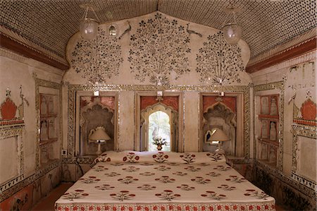 Bedroom suite, Deo Garh Palace Hotel, Deo Garh (Deogarh), Rajasthan state, India, Asia Stock Photo - Rights-Managed, Code: 841-02900801