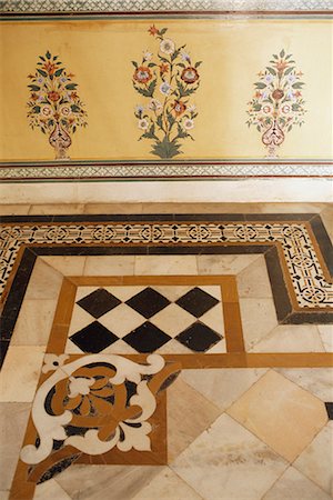 simsearch:841-02900863,k - Detail of marble inlaid floors and painted walls, Sirohi Palace, Sirohi, Southern Rajasthan state, India, Asia Foto de stock - Con derechos protegidos, Código: 841-02900848