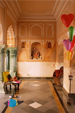 simsearch:841-03483742,k - Chanwar Audrey Walon-Ki Haveli (manoir), 400 ans, restaurée dans son état original, Musée Anokhi, ambre, près de Jaipur, Rajasthan État, Inde, Asie Photographie de stock - Rights-Managed, Code: 841-02900883