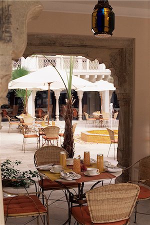 Dining area, Usha Kiran Palace Hotel, Gwalior, Madhya Pradesh state, India, Asia Foto de stock - Direito Controlado, Número: 841-02900908