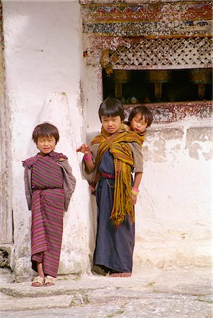 Portrait of three children in east Bhutan, Asia Stock Photo - Rights-Managed, Code: 841-02901282