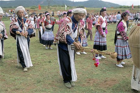 Lusheng pipes, Big Flower Miao people, Anning, Yunnan, China, Asia Stock Photo - Rights-Managed, Code: 841-02901328