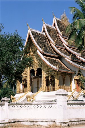 Wat, Royal Palace, Luang Prabang, Laos, Indochina, Southeast Asia, Asia Foto de stock - Direito Controlado, Número: 841-02901358