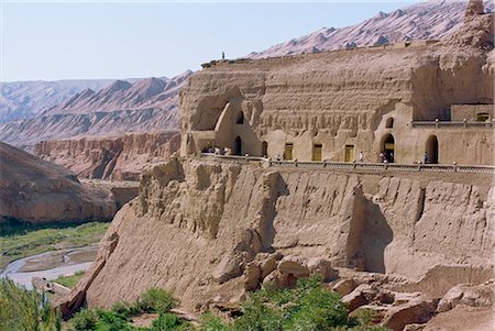 provincia di xinjiang - Bazilik Grottoes of Buddhist art at Turfan, Xinjiang, China, Asia Fotografie stock - Rights-Managed, Codice: 841-02901567