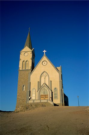 Felsenkirche, l'Eglise luthérienne allemande, Luderitz, Namibie, Afrique Photographie de stock - Rights-Managed, Code: 841-02901637