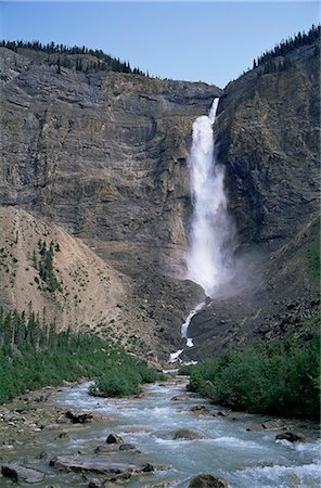 Takakkaw Falls, 254 m hoch, Yoho-Nationalpark, UNESCO Weltkulturerbe, British Columbia, Rockies, Kanada, Nordamerika Stockbilder - Lizenzpflichtiges, Bildnummer: 841-02901654