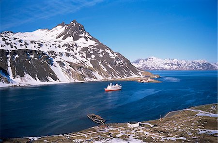 Overlooking Grytviken and King Edward Point, South Georgia, South Atlantic, Polar Regions Stock Photo - Rights-Managed, Code: 841-02901809