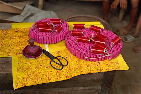 Firecrackers and firecracker paper, Nam O village, Vietnam, Indochina, Southeast Asia, Asia Stock Photo - Rights-Managed, Code: 841-02902022