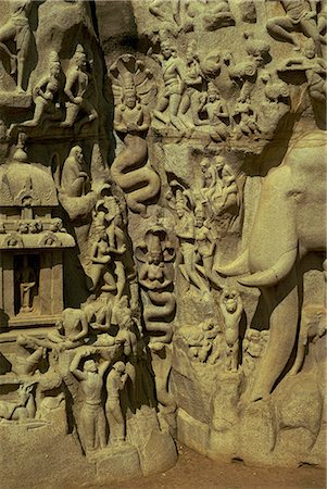 Reliefs at Mahabalipuram, UNESCO World Heritage Site, near Madras, India, Asia Stock Photo - Rights-Managed, Code: 841-02902057