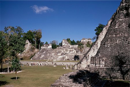 The Great Plaza, Tikal, UNESCO World Heritage Site, Peten, Guatemala, Central America Foto de stock - Con derechos protegidos, Código: 841-02902062