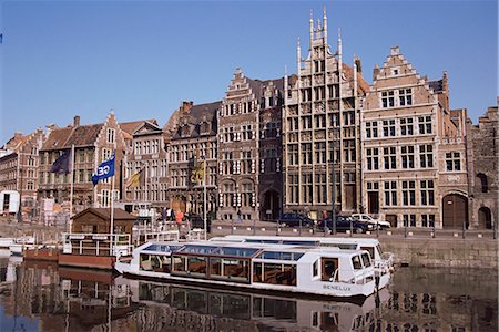 simsearch:841-02917872,k - Old port and guild houses on the Graslei, River Lys (Leie) waterway, Ghent, Belgium, Flanders, Europe Stock Photo - Rights-Managed, Code: 841-02902230