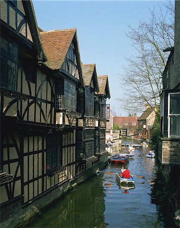 ruderboot - Alte Weberei, Canterbury, Kent, England, Vereinigtes Königreich, Europa Stockbilder - Lizenzpflichtiges, Bildnummer: 841-02902652