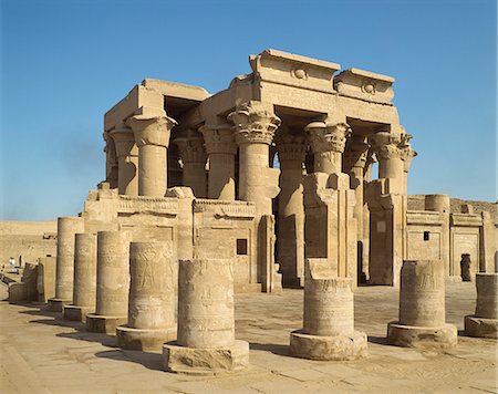 pillar of temple - Ptolemaic temple of Haroeris and Suchos (Horus and Sobek), Kom Ombo, Egypt, North Africa, Africa Stock Photo - Rights-Managed, Code: 841-02902736