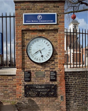 GMT clock and standards of length, Flamsteed House, Greenwich, UNESCO World Heritage Site, London, England, United Kingdom, Europe Fotografie stock - Rights-Managed, Codice: 841-02902794