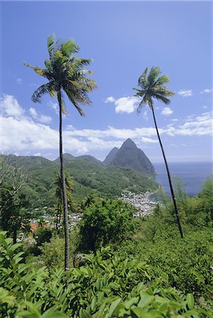 soufriere - Soufriere and The Pitons, St. Lucia, Windward Islands, West Indies, Caribbean, Central America Stock Photo - Rights-Managed, Code: 841-02902887