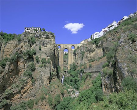 View from the Puente Nuevo to La Ciudad, the old Muslim (Moorish) town, Ronda, Andalucia (Andalusia), Spain, Europe Stock Photo - Rights-Managed, Code: 841-02902894