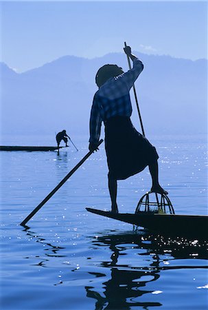 Intha fishermen, Inle Lake, Shan State, Myanmar (Burma), Asia Foto de stock - Con derechos protegidos, Código: 841-02902960