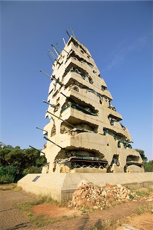 Tank monument to peace commemorating the end of the 1975-1990 Civil War, Yarze, Beirut, Lebanon, Middle East Stock Photo - Rights-Managed, Code: 841-02903027