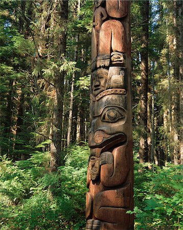 sitka - Totem, Sitka, Alaska, États-Unis d'Amérique, l'Amérique du Nord Photographie de stock - Rights-Managed, Code: 841-02903241