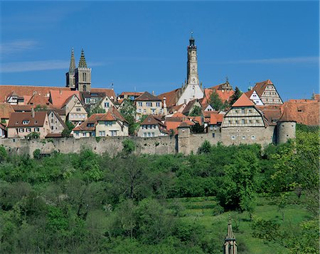 rothenburg ob der tauber - Rothenburg ob der Tauber, 'the Romantic Road', Bavaria, Germany, Europe Foto de stock - Direito Controlado, Número: 841-02903408