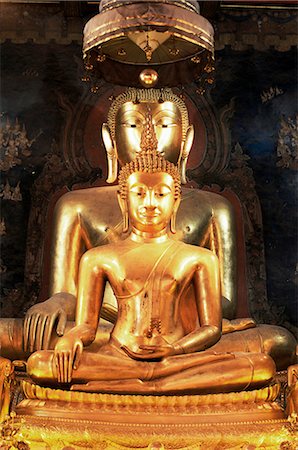 simsearch:841-02947290,k - Seated Buddha images, Wat Bovornives (Bowonniwet), Bangkok, Thailand, Southeast Asia, Asia Stock Photo - Rights-Managed, Code: 841-02903684