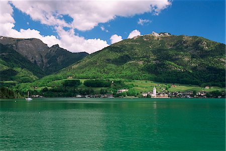 sankt wolfgang - Lake Wolfgangsee, St. Wolfgang, Salzkammergut, Austria, Europe Stock Photo - Rights-Managed, Code: 841-02914795