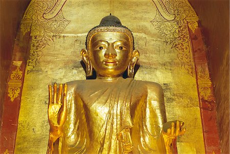 Stehende Buddha-Statue, Ananda Pahto Tempel, Bagan (Pagan), Myanmar (Birma), Asien Stockbilder - Lizenzpflichtiges, Bildnummer: 841-02914832