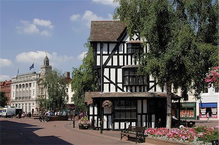 Town centre, Hereford, Herefordshire, Midlands, England, United Kingdom, Europe Fotografie stock - Rights-Managed, Codice: 841-02915316