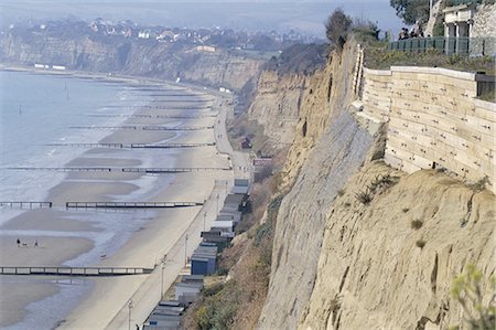 Anchored cliff wall, coast stabilisation, Sandown, Isle of Wight, England, United Kingdom, Europe Foto de stock - Con derechos protegidos, Código: 841-02915527