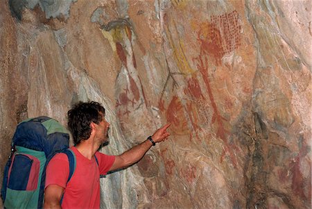 Cave paintings between 4000 and 5000 years old, Gruta do Janelao, Peruacu, Minas Gerais state, Brazil, South America Stock Photo - Rights-Managed, Code: 841-02915572