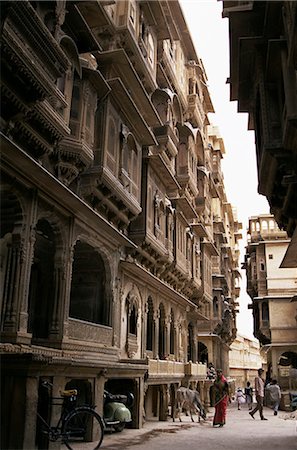 simsearch:841-03032795,k - Patwan Ki haveli, marchand de maison construite en pierre calcaire, état de Jaisalmer, Rajasthan, Inde, Asie Photographie de stock - Rights-Managed, Code: 841-02915600