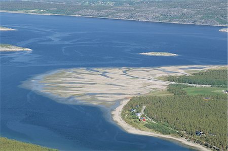 Delta of sand at river mouth, Kvaenangen Sorfjord, north Norway, Scandinavia, Europe Stock Photo - Rights-Managed, Code: 841-02915745