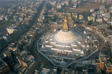 simsearch:841-02915767,k - Aerial view of Boudhanath stupa, Kathmandu, Nepal, Asia Stock Photo - Rights-Managed, Code: 841-02915755