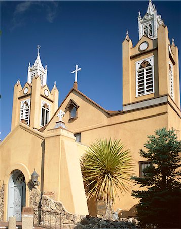 simsearch:841-02916059,k - Exterior of San Felipe de Neri Christian church, old town, Albuquerque, New Mexico, United States of America (USA), North America Stock Photo - Rights-Managed, Code: 841-02916059