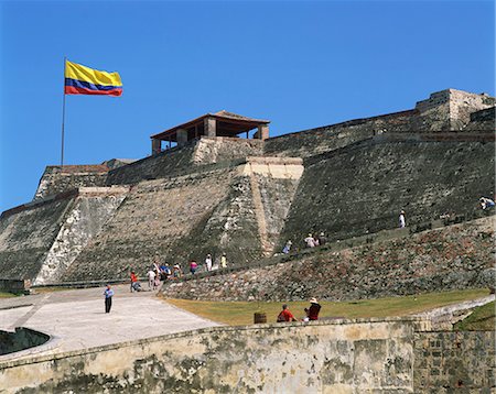 San Felipe fort, UNESCO World Heritage Site, Cartagena, Colombia, South America Foto de stock - Con derechos protegidos, Código: 841-02916138