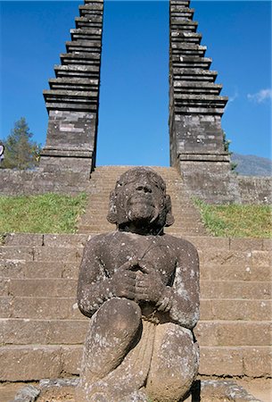 Statue, Candi Ceto, Hindu temple with elements of Shavaism and fertility worship near Candi Sukuh, island of Java, Indonesia, Southeast Asia, Asia Stock Photo - Rights-Managed, Code: 841-02916538