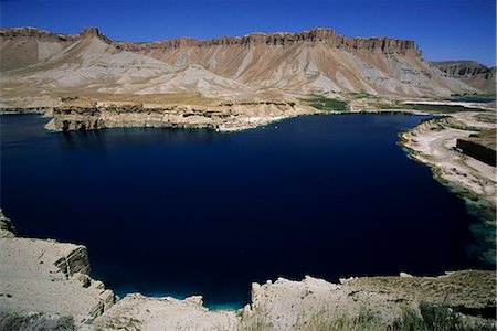 Band-i-Zulfiqar, the main lake at Band-E-Amir (Dam of the King), Afghanistan's first National Park set up in 1973 to protect the five lakes, believed by locals to have been created by the Prophet Mohammed's son-in-law Ali, making them a place of pilgrimage, Afghanistan, Asia Stock Photo - Rights-Managed, Code: 841-02916622