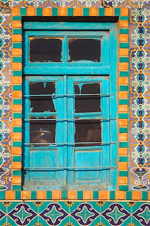 Tiling round blue window, Shrine of Hazrat Ali, who was assissinated in 661, Mazar-I-Sharif, Balkh province, Afghanistan, Asia Stock Photo - Rights-Managed, Code: 841-02916819