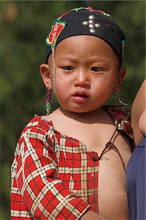 Aku baby girl, Wan Sai Village (Aku tribe), Kengtung (Kyaing Tong), Shan state, Myanmar (Burma), Asia Stock Photo - Rights-Managed, Code: 841-02916914