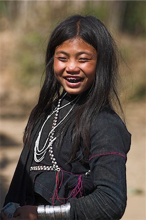 Ann girl, Num Lin Mai, Akha village, Kengtung (Kyaing Tong), Myanmar (Burma), Asia Foto de stock - Con derechos protegidos, Código: 841-02917017