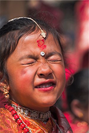 simsearch:841-02917363,k - Portriat of a young girl, Kumari (Living Goddess festival), Durbar Square, Kathmandu, Nepal, Asia Stock Photo - Rights-Managed, Code: 841-02917287