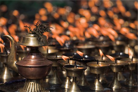 Candles, Lhosar (Tibetan and Sherpa New Year festival), Bodhnath, Bagmati, Kathmandu, Nepal, Asia Stock Photo - Rights-Managed, Code: 841-02917290