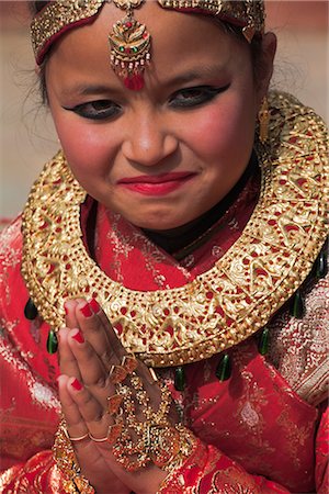 Fille au festival de la Kumari (déesse vivante), Durbar Square, Katmandou, Népal, Asie Photographie de stock - Rights-Managed, Code: 841-02917364