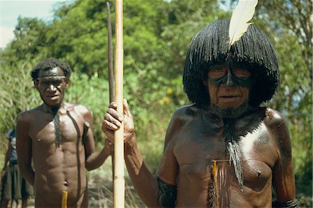 facial decoration - Dani men, Belian Valley, Jawika, Irian Jaya, Island of New Guinea, Indonesia, Southeast Asia, Asia Stock Photo - Rights-Managed, Code: 841-02917572