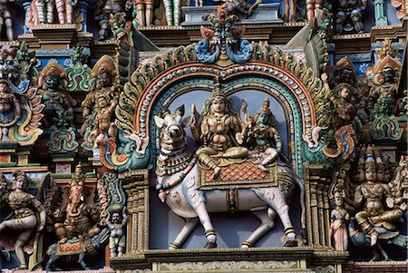 Détail de Shri Sundareshwarar Meenakshi Temnple, Madurai, Tamil Nadu État, Inde, Asie Photographie de stock - Rights-Managed, Code: 841-02917638