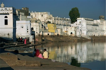 pushkar - Pushkar lake and ghats, Pushkar, Rajasthan state, India, Asia Foto de stock - Con derechos protegidos, Código: 841-02917631